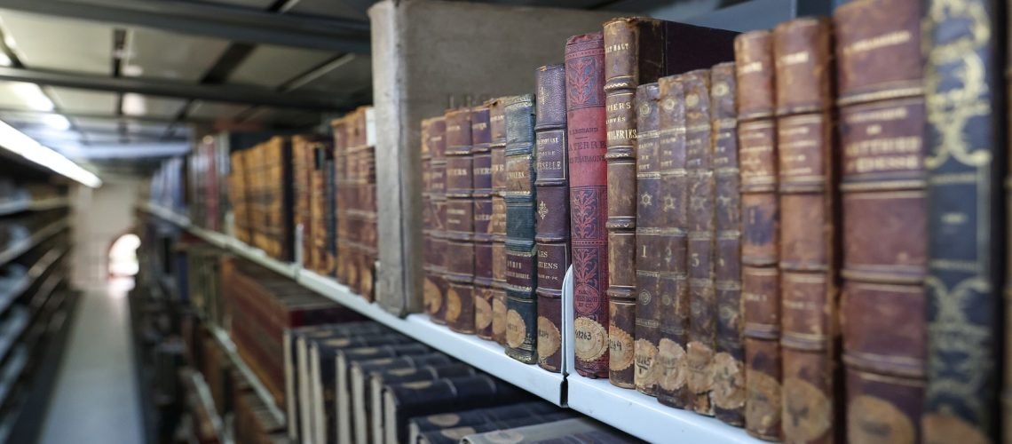 ISTANBUL, TURKIYE - MARCH 23: Printed works in Beyazit State Library, Turkey's first state-run library which was opened in 1884 under the name of "Kutuphane-i Umumi-i Osmani" with the directives of Sultan Abdulhamid II, are stored in special rooms with a moisture balance protecting against wear and tear by 40-45 percent with a temperature of 18 to 21 degrees in Istanbul, Turkiye on March 23, 2022. ( Muhammed Enes Yıldırım - Anadolu Agency )